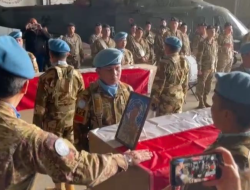 UNIFIL Gelar Upacara Penghormatan Terakhir untuk 3 Prajurit TNI yang Gugur di Lebanon